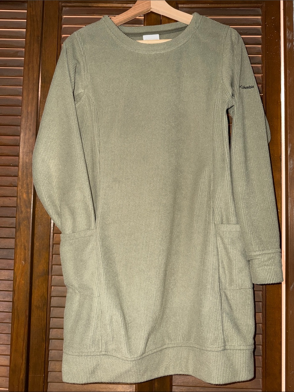 Columbia Women’s Ribbed Crewneck Sweater Dress in Olive